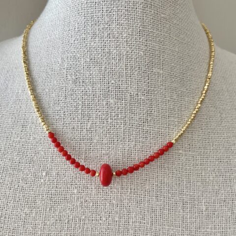 Sea Bamboo with Gold Japanese beads