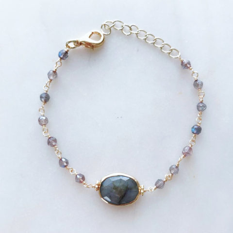 Gold labradorite bracelet