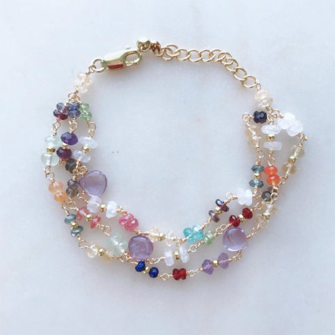 Gold vermeil multi-gemstone bracelet