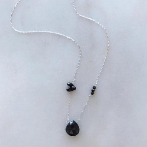 Delicate black Spinel necklace